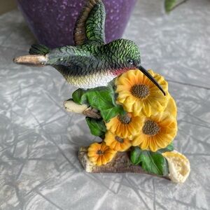 Hummingbird and Sunflower Figurine